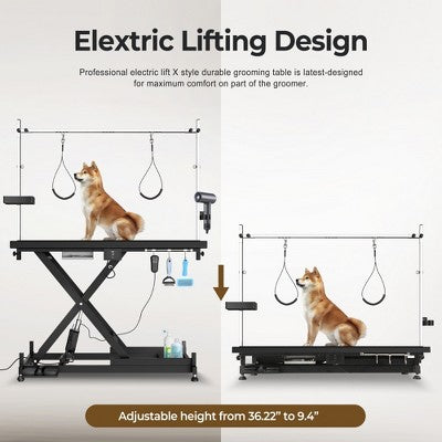 Elektrinis reguliuojamo aukščio gyvūnų kirpimo stalas